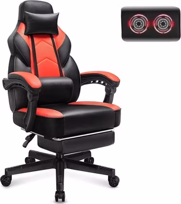Video Game Gaming Computer Footrest Chair for Adults Big Tall Massage Lumbar