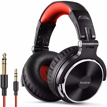 Boytone BT-10RD Wired Over Ear DJ Headphones, Studio Monitor & Stereo headphone