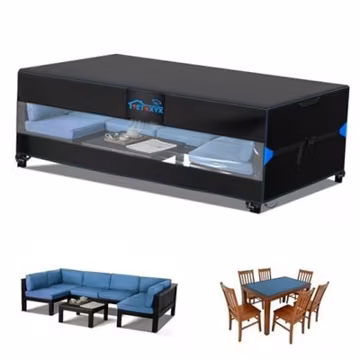 Patio Furniture Covers, 600D Oxford (111" L x 600D 111"L x 74"W x 28"H Black