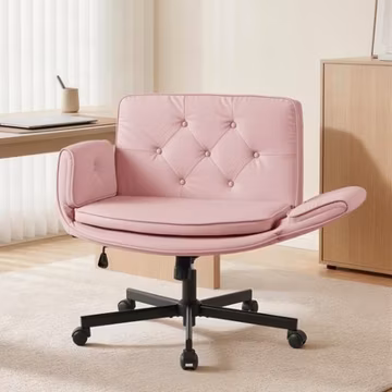 Korser Criss Cross Swivel Office Chair Adjustable Armrests PU Leather Desk Chair
