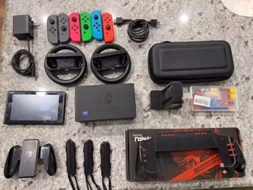 Nintendo Switch - Neon Red/Neon Blue with all accessories included