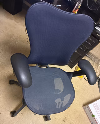Herman Miller Mirra 2 Chair Fully Loaded Graphite Frame Full Restored Blue Mesh