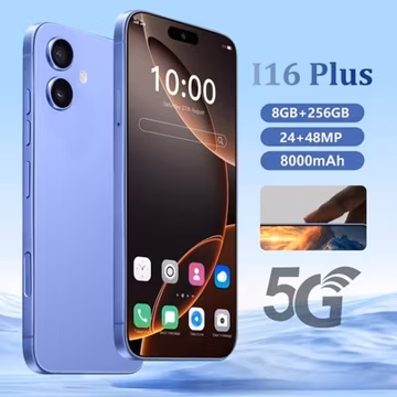Factory Unlocked HD Smartphone i16 Plus 6.8" Android 14 Dual SIM 8+256GB 8000mAh