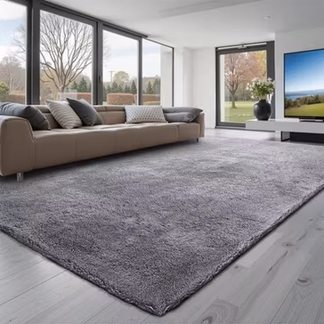 VEVOR Indoor Plush Area Rug 8 x 10ft Grey Plush Carpet for Living Room Bedroom