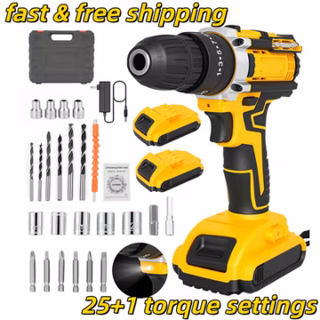 3-IN-1 Cordless Impact Driver Brushless Hammer Drill Combo Kit w/2 21V Batteries