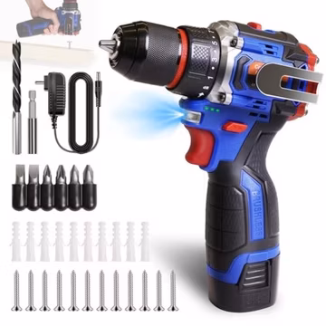 Cordless Brushless Impact Driver Hammer Drill Combo Kit with Battery & Charger