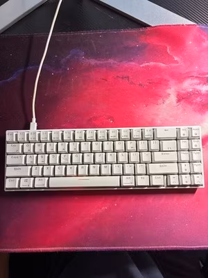 Royal Kludge Mechanical Compact Gaming Keyboard, Wireless/Wired, White, 71 keys