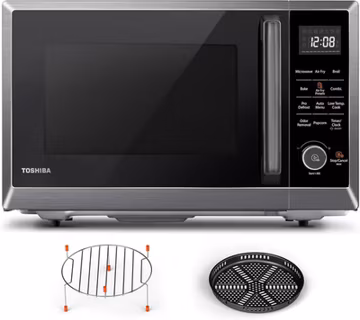 Toshiba Air Fryer Microwave Ovens 8-In-1 1000W Combo Convection Broil Bake Cooks