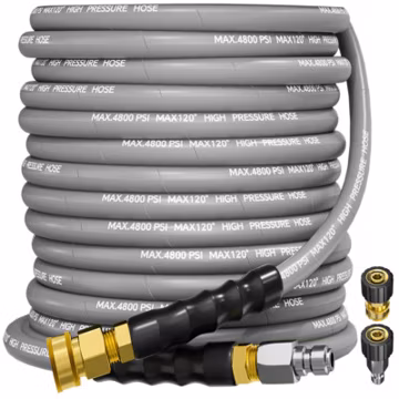 3/8" 4800PSI Pressure Washer Hose 50FT with Swivel Quick Connect Max 248°F