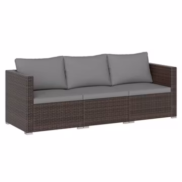 3PCS Patio Sectional Sofa Set w/Right Arm Sofa & Left Arm Sofa, Soft Cushions