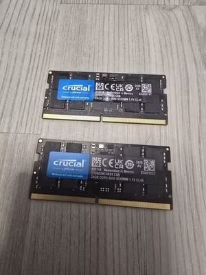 Crucial 48GB kit (24x2) DDR5-5600mhz SODIMM Laptop RAM ( CT24G56C46S5.C8B )