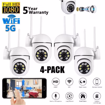 4-Pack Wireless 5G WiFi Security Camera System Smart Outdoor Night Vision 1080P