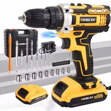 20V Electric Drill Cordless Fast Screwdriver Set Power Tool w/ Battery & Charger