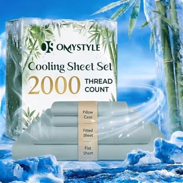 4-Piece Premium Bamboo Blend Bed Sheet Set Deep Pocket Breathable Soft Sheets