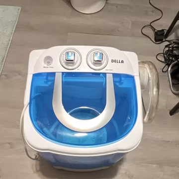 DELLA Portable Top-Loading Compact Mini Washing Machine, Blue/White, Electric