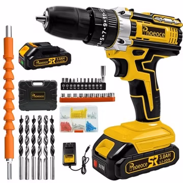 Power Drill Cordless 20V 2 Speed with 1Batteries &Fast Charger for Woodworking