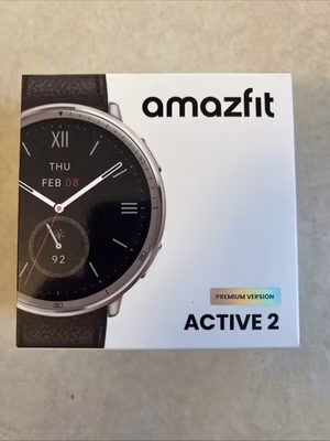 Amazfit Active 2 Premium Version 44mm Fitness Smart Watch Leather Band SEALED