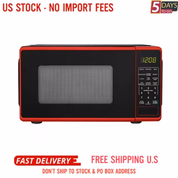 SALE! Mainstays 0.7 Cu ft Countertop Microwave Oven, 700 Watts, Red, New