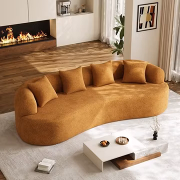 107" 3-Seat Oversized Extra Deep &Wide Seat Curved Sofa Couch No Assembly Needed