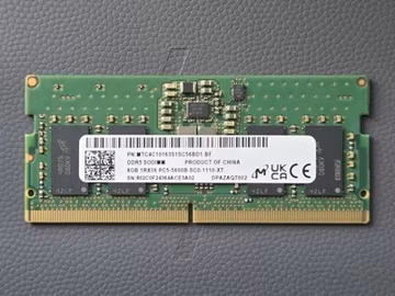 8GB Micron 2Rx8 PC5-5600B DDR5 SODIMM LAPTOP MEMORY RAM