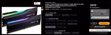 G. Skill Trident Z5 Neo RGB Series DDR5 RAM 32GB (2x16GB) 6000mt/S CL30-38-38-96