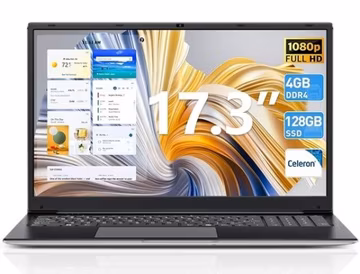 SGIN 17.3 Inch Laptop Intel Core Dual-Core Up to 2.4 GHz 4GB RAM 128GB SSD FHD