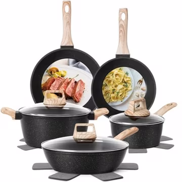 12 Piece Nonstick Pots and Pans Set Induction Cookware Detachable Handles