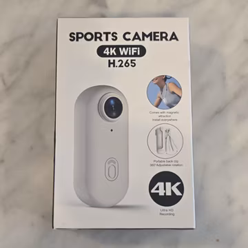 Sports Camera 4K Wi-Fi H.265 Action Camera, 1x Optical Zoom, White