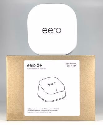 EERO 6 Plus Dual Band Mesh Wi-Fi Router Speeds Up To 1 Gbps 1,500 Sq Ft - White
