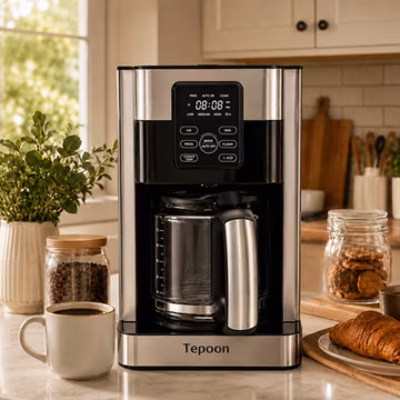 12-Cup Programmable Drip Coffee Maker 1.8L Glass Carafe Auto Shut-Off