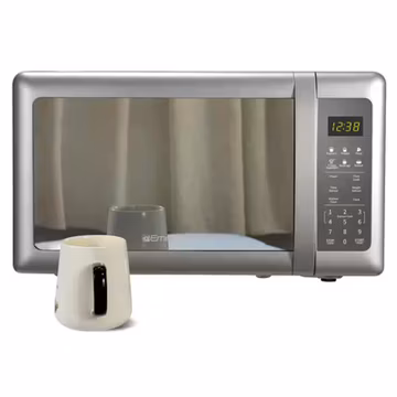 0.7 Cu. Ft. 700-Watt Touch Control Mirror Finish Microwave Oven, Silver NEW
