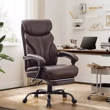500lbs Big and Tall Office Chair with Footrest, Wide Ergonomic Computer Chair