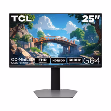TCL 25G64 25" G64 Series FHD HDR QD-Mini LED Gaming Monitor, 300Hz Refresh Rate,