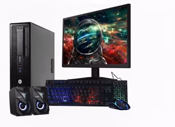 BASIC GAMING COMPUTER 27" AMD QUAD CORE GPU 2GB R7 16GB 240SSD WINDOWS 11 RGB