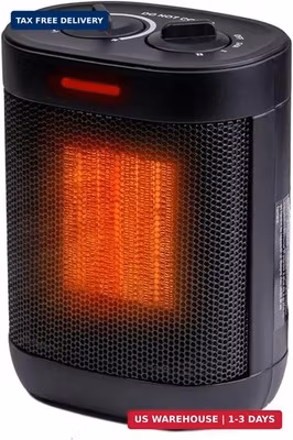 Comfort Zone Compact Electric Space Heater for Indoor Use - 1500W Fan-Forced PTC