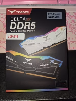 TEAMGROUP T-Force Delta RGB DDR5 5200MHz 32GB (2x16GB) DIMM Desktop RAM