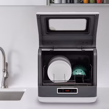 Compact Countertop Mini Portable Dishwasher with Water Tank Air Dry Leak-Proof.