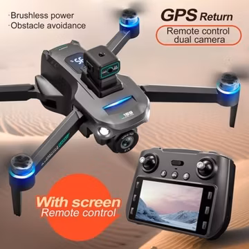 8K 2 Camera 2 Battery Brushless Drone Obstacle Foldable 5G WiFi Screen Remote NF