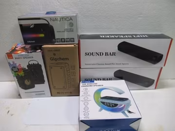 LOT 6x MIXED Portable Bluetooth Speaker 16" Soundbar, RGB, FM/ALARM, Nautica