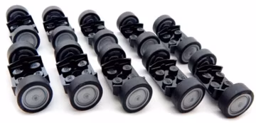 10 SETS of LEGO WHEELS (20 tires/10 axles) race car truck lot vehicle slicks