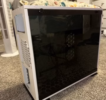SKYTECH ATX Mid Tower PC Case White/Black Tempered Glass Steel Front