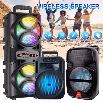 3000W Portable Bluetooth Speaker Sub Woofer Heavy Bass Sound System Party+Remote