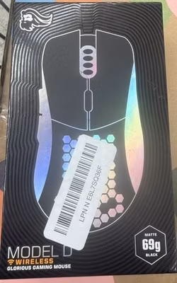 Glorious Model D Wireless Gaming Mouse White, RGB, Adjustable DPI, 6 Buttons