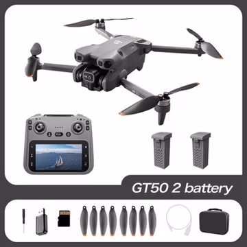 6K Camera Drone FPV Foldable RC Quadcopter w/ Screen Remote Dual Battery
