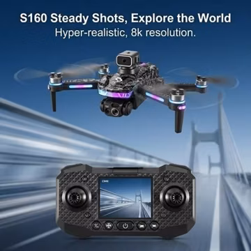 4K Dual Camera Folding Drone Brushless Motor One-Key Takeoff Landing W/ Battery