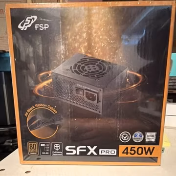 FSP SFX PRO 450W SFX 80+ Bronze PSU, Black Ribbon Cables FSP450-50SAC
