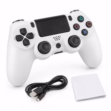 Wireless Controller for PS4 Dual Vibration USB Rechargeable Gamepad White