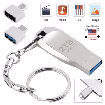2TB USB 3.0 Flash Drive Thumb Type C U Disk Memory Stick Pen PC Laptop Storage