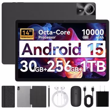14 inch TouchScreen Tablet Android 15 30GB RAM 256GB ROM 10000mAh WiFi IPS LCD