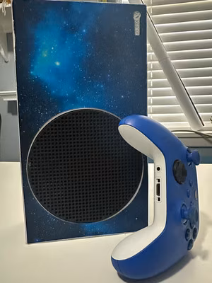 Microsoft Xbox Series S 512GB Blue/Black Galaxy Skin Console w/ Blue Controller